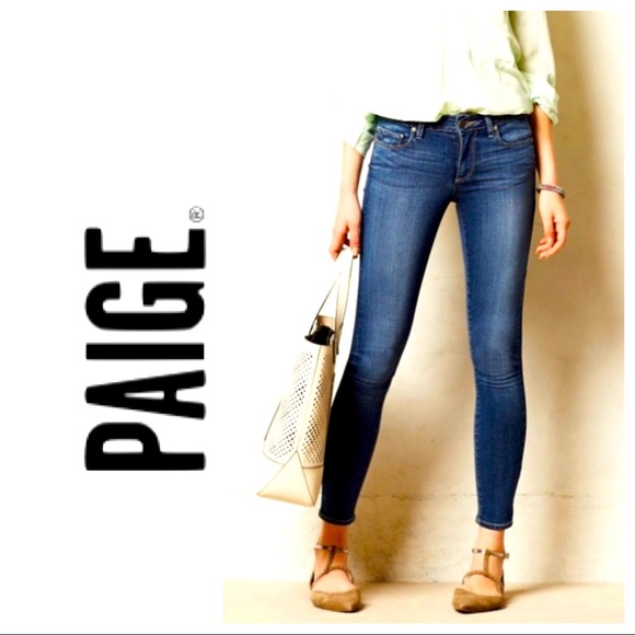 PAIGE Verdugo Ankle Skinny Jeans in Tami Dark Wash Mid-Rise Size 32 EUC - Picture 1 of 12